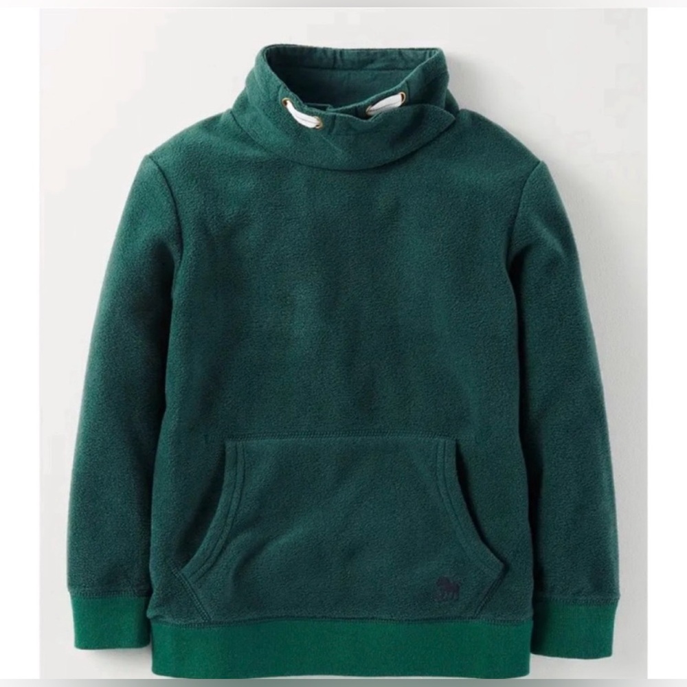 Mini Boden Emerald Night Green Fleece Pullover - Size 11-12 Y